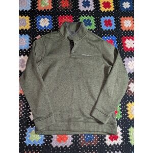 Eddie Bauer Sweater Men's Medium Green Radiator‎ Fleece Pullover Outdoor